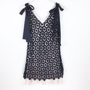 Anthropologie | HD Black Floral Lace Dress
